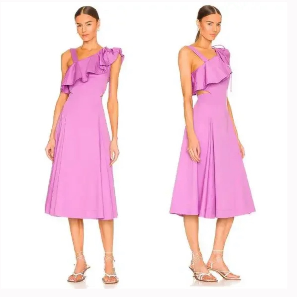 VERONICA BEARD NWT Beilla One Shoulder Maxi Dress in Vivid Orchid
